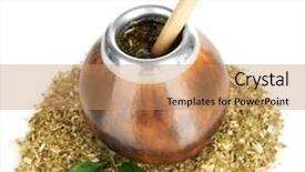  Presentation with growing micro greens isolated - Cool new presentation theme with calabash and bombilla with yerba backdrop and a coral colored foreground