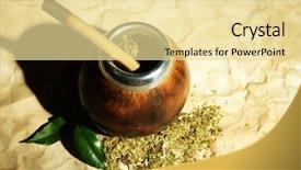  Presentation with pluma history old paper scroll - Colorful slide deck enhanced with calabash and bombilla with yerba backdrop and a blonde colored foreground