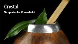  Presentation with black chalkboard vintage blackboard isolated - PPT theme consisting of calabash and bombilla with yerba background and a  colored foreground