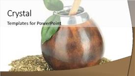  Presentation with vat value added tax isolated - Audience pleasing slide set consisting of calabash and bombilla with yerba backdrop and a white colored foreground