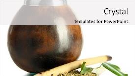  Presentation with growing micro greens isolated - Colorful presentation theme enhanced with calabash and bombilla with yerba backdrop and a  colored foreground