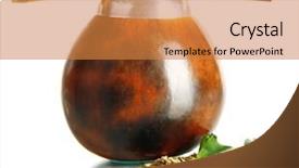  Presentation with growing micro greens isolated - Audience pleasing slides consisting of calabash and bombilla with yerba backdrop and a  colored foreground