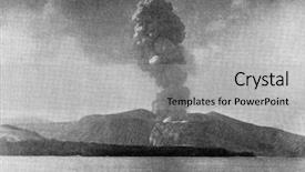  Presentation with volcano eruption - Amazing presentation design having calamity - eruption of volcano in 1888 backdrop and a light gray colored foreground