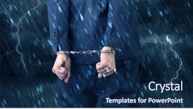  Presentation with handcuffed - Presentation theme with calamity - stormy bad day concept background and a navy blue colored foreground