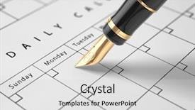  Presentation with fountain pen - Amazing PPT theme having calander - luxury fountain pen wrighting backdrop and a light gray colored foreground