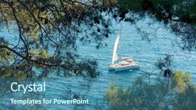 Presentation with clear water - Slide deck consisting of calanque of cassis mediterranean background and a ocean colored foreground
