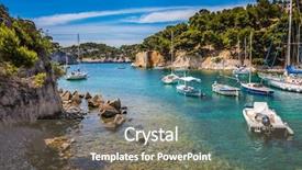  Presentation with water park - PPT theme featuring calanques in provence between marseille background and a  colored foreground