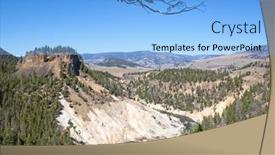  Presentation with yellowstone - PPT layouts with calcite-springs-area background and a light blue colored foreground