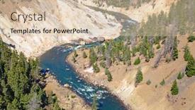  Presentation with yellowstone - Theme having calcite-springs-area background and a lemonade colored foreground