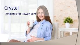  Presentation with pregnant - PPT theme having calcium - beautiful pregnant woman sitting background and a sky blue colored foreground
