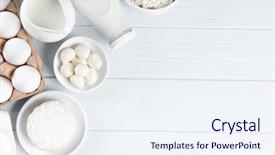  Presentation with dairy products - Cool new theme with calcium - dairy products on wooden table backdrop and a sky blue colored foreground