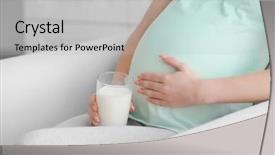  Presentation with calcium - Beautiful slides featuring calcium - young pregnant woman with glass backdrop and a light gray colored foreground