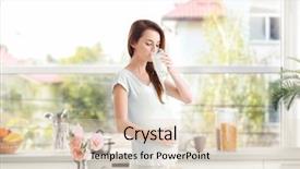  Presentation with pregnant - PPT theme enhanced with calcium - young pregnant woman with glass background and a lemonade colored foreground