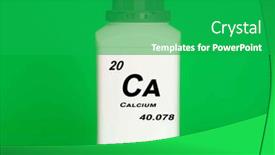  Presentation with chemical plastic - Presentation theme enhanced with calcium-ca-chemical-element background and a shamrock green colored foreground