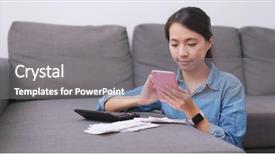  Presentation with expenditure - PPT theme consisting of calculate the expenditure of daily background and a gray colored foreground