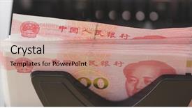  Presentation with counting - Presentation design featuring calculate the number of rmb background and a  colored foreground