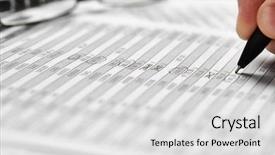  Presentation with courier business finance analysis - Presentation theme featuring calculating finance business financial accounting background and a light gray colored foreground