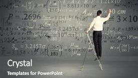  Presentation with elegant - Slides enhanced with calculating on grey wall background background and a gray colored foreground