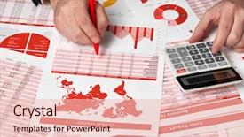  Presentation with business office desk - Theme with calculation - businessman accountant using calculator background and a lemonade colored foreground