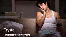  Presentation with night - Audience pleasing presentation theme consisting of calculation - young man calculating expences night backdrop and a wine colored foreground