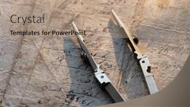  Presentation with drafting - PPT theme featuring calculation-and-drafting-retro-style background and a coral colored foreground