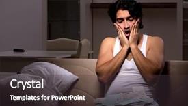  Presentation with night - Cool new slides with calculation return - young man calculating expences night backdrop and a tawny brown colored foreground