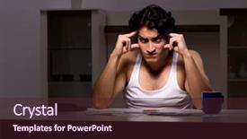  Presentation with rave electronics night party - Colorful PPT theme enhanced with calculation return - young man calculating expences night backdrop and a wine colored foreground