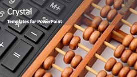  Presentation with calculator - Slide set having calculator and abacus background and a dark gray colored foreground