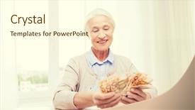  Presentation with business calculator - Cool new slide deck with calculator and bills counting euro backdrop and a cream colored foreground