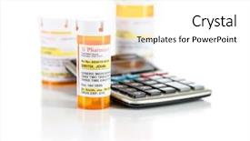  Presentation with labels - Beautiful PPT theme featuring calculator and non-proprietary medicine backdrop and a white colored foreground