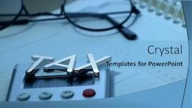  Presentation with dairy - Slide deck with calculator-and-word-tax background and a light blue colored foreground