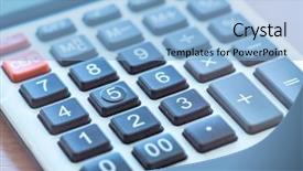  Presentation with financial accounting - Presentation design featuring calculator close up making calculation background and a light blue colored foreground