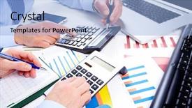  Presentation with business calculator - PPT theme featuring calculator finance and accounting business background and a light blue colored foreground