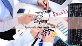  Presentation with business calculator - Colorful PPT theme enhanced with calculator finance and accounting backdrop and a lemonade colored foreground