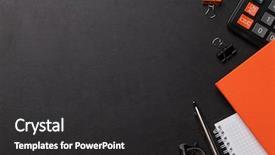  Presentation with calculator - Presentation design enhanced with calculator flat lay top background and a dark gray colored foreground