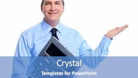  Presentation with accountant - Colorful slide set enhanced with calculator isolated on white background backdrop and a  colored foreground