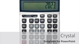  Presentation with calculator - Slide set enhanced with calculator-isolated-on-white-background background and a  colored foreground