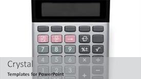  Presentation with calculator - PPT theme having calculator-isolated-on-white-background background and a light gray colored foreground