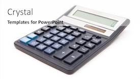  Presentation with numbers - Presentation consisting of calculator-isolated-on-white-background background and a white colored foreground