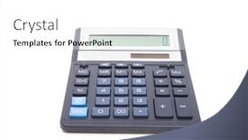  Presentation with background - Amazing slide set having calculator-isolated-on-white-background backdrop and a white colored foreground