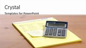  Presentation with legal - Presentation theme with calculator on a legal pad background and a white colored foreground