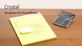  Presentation with yellow legal pad - Audience pleasing presentation theme consisting of calculator on a legal pad backdrop and a lemonade colored foreground