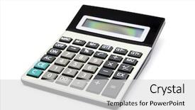  Presentation with calculator - PPT theme enhanced with calculator on a white background background and a light gray colored foreground