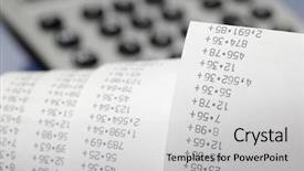  Presentation with tape - Presentation theme having calculator paper tape rolled up background and a light gray colored foreground