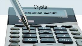  Presentation with save - Slide set having calculator save on cost background and a light blue colored foreground