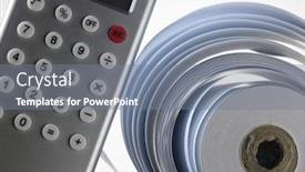  Presentation with adding machine - Presentation design featuring calculator-with-adding-machine-tape background and a gray colored foreground