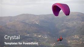  Presentation with paragliding - Beautiful presentation design featuring caldelas-portugal-december-17-paragliding backdrop and a gray colored foreground