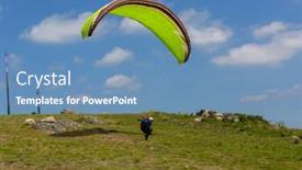  Presentation with paragliding - PPT theme having caldelas-portugal-june-4-paragliding background and a teal colored foreground