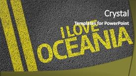  Presentation with oceania - Presentation theme consisting of caledonia - i love oceania written background and a dark gray colored foreground