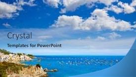  Presentation with beach - Beautiful presentation featuring calella-de-parafrugell-beach backdrop and a teal colored foreground